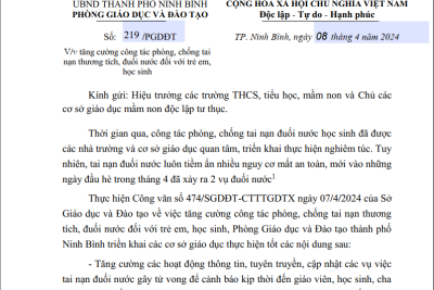 PHÒNG CHỐNG TAI NẠN THƯƠNG TÍCH, ĐUỐI NƯỚC ĐỐI VỚI TRẺ EM, HỌC SINH