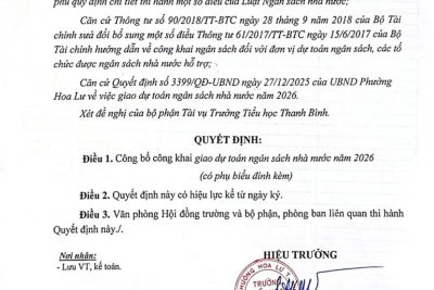 công khai giao dự toán NSNN năm 2026